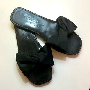 NWOT Kate Spade Bikini Bow Slide Sandals, Black, Size 8